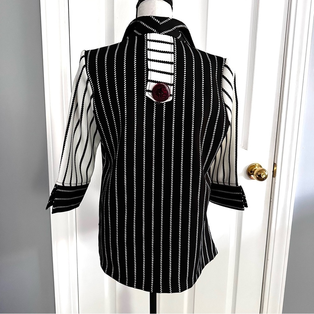 IC By CONNIE K Women's Black White Jacket, Blazer, Size S, 3/4 Sleeves - Picture 3 of 10